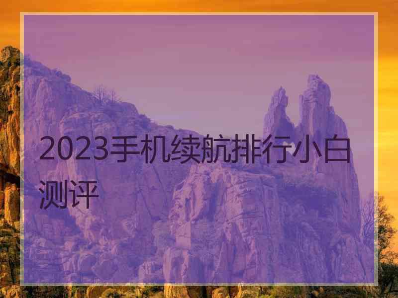 2023手机续航排行小白测评