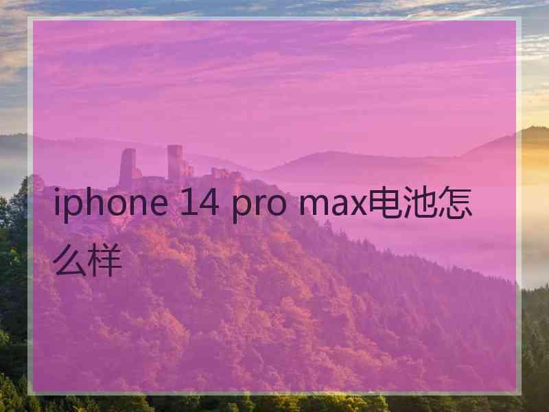 iphone 14 pro max电池怎么样