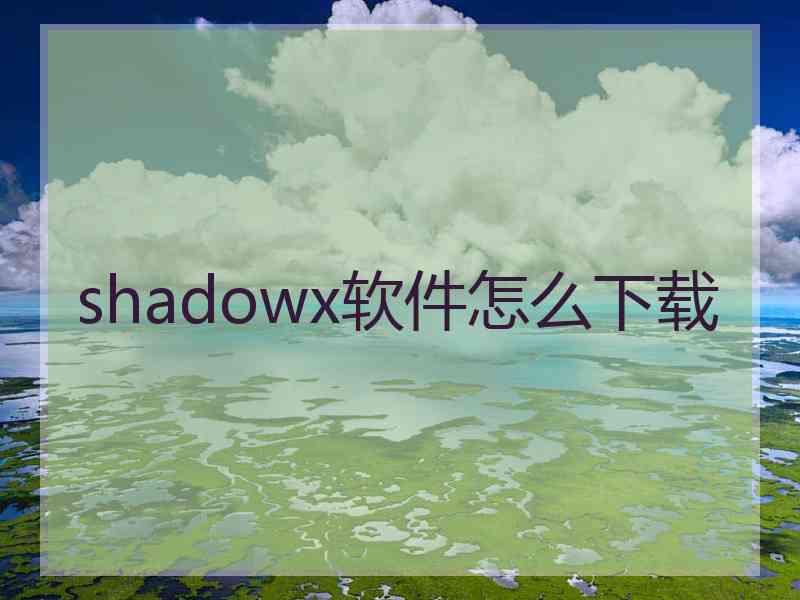 shadowx软件怎么下载