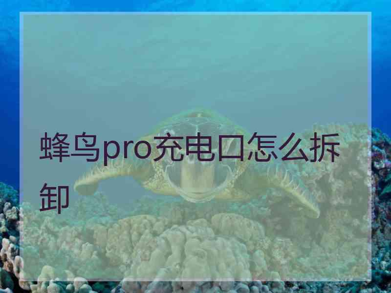 蜂鸟pro充电口怎么拆卸