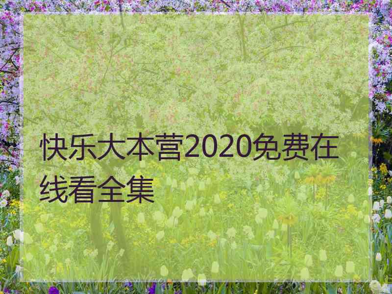 快乐大本营2020免费在线看全集