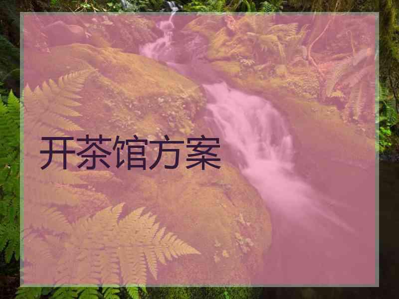 开茶馆方案