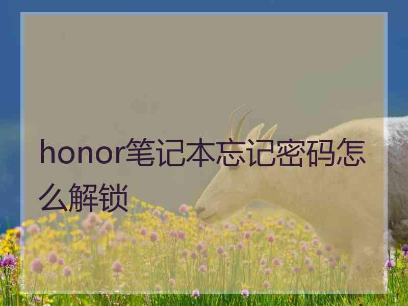 honor笔记本忘记密码怎么解锁