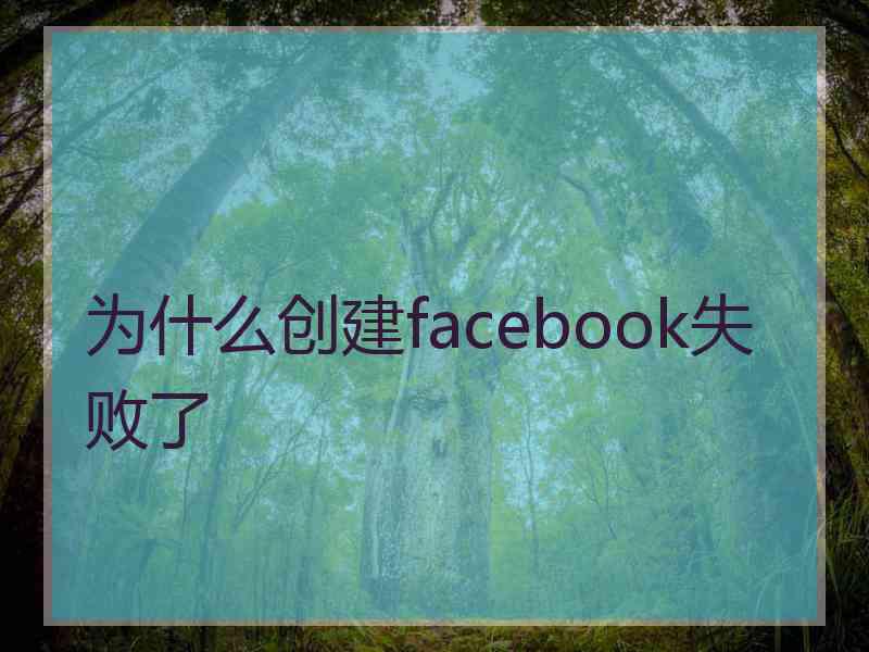 为什么创建facebook失败了