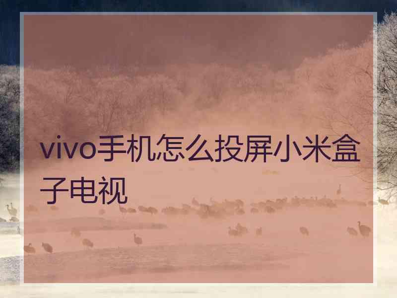 vivo手机怎么投屏小米盒子电视