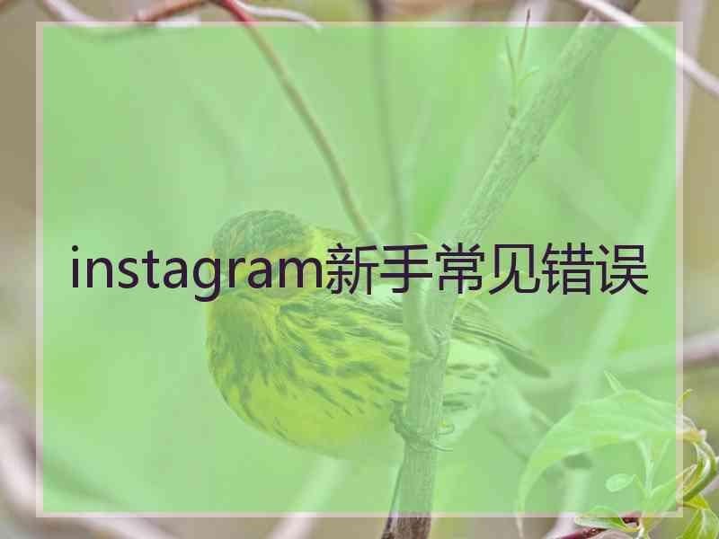 instagram新手常见错误