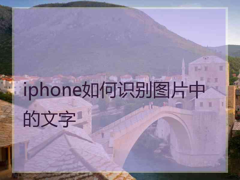 iphone如何识别图片中的文字