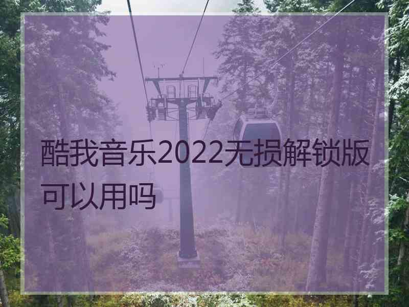 酷我音乐2022无损解锁版可以用吗