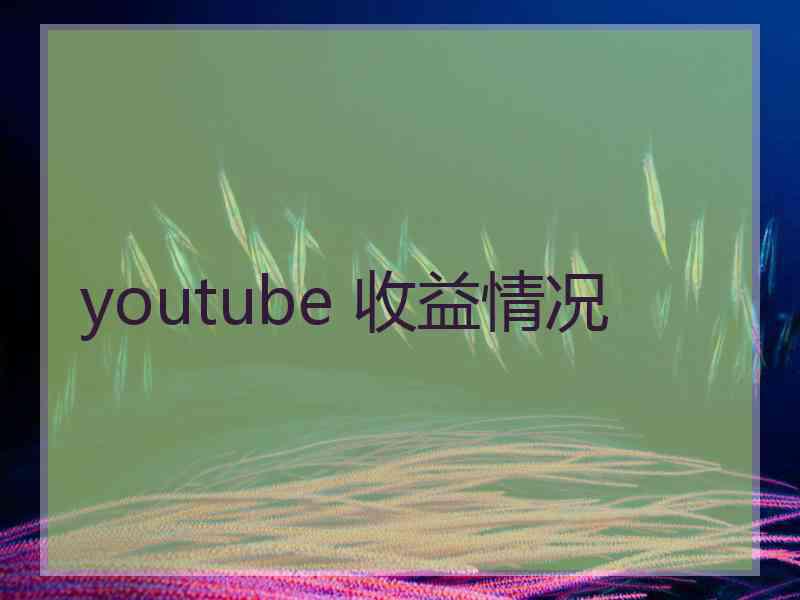 youtube 收益情况