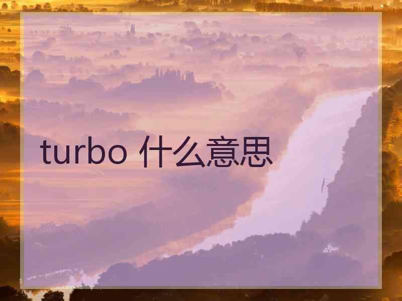 turbo 什么意思