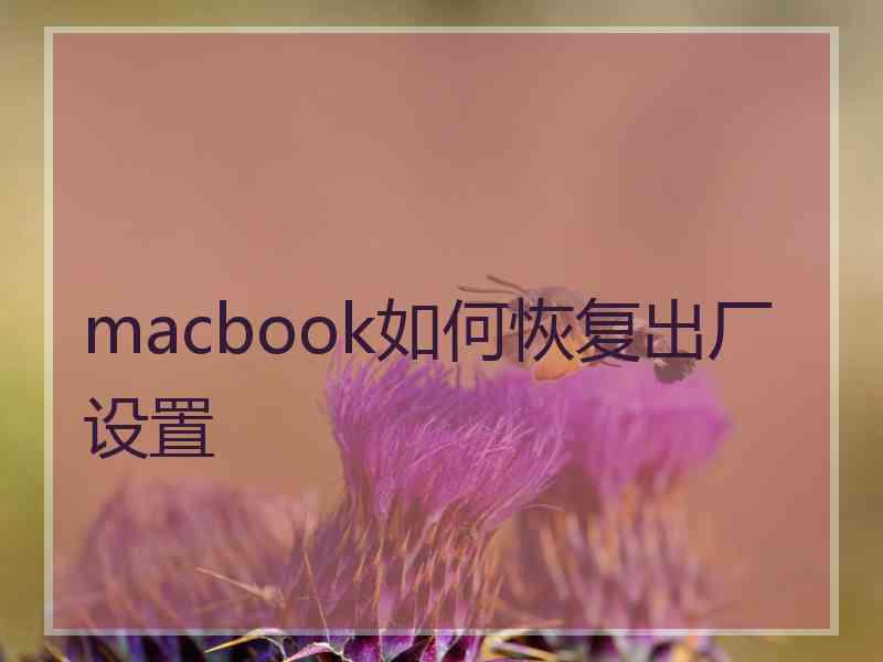 macbook如何恢复出厂设置