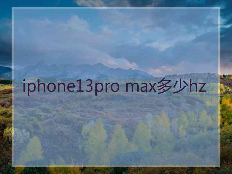 iphone13pro max多少hz