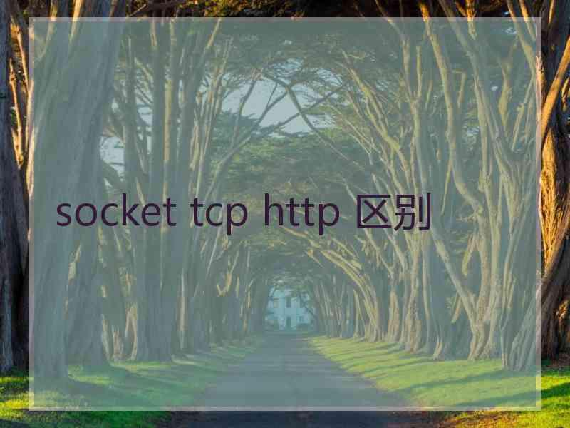 socket tcp http 区别