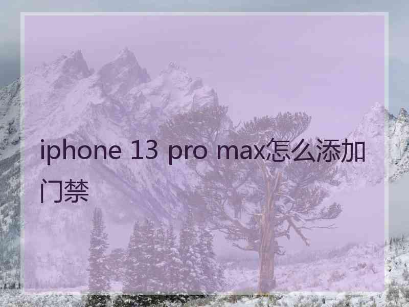 iphone 13 pro max怎么添加门禁