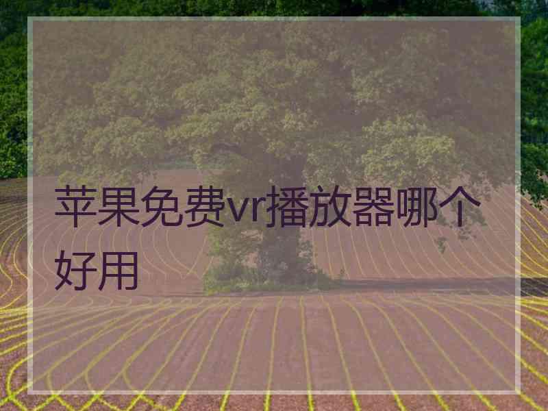 苹果免费vr播放器哪个好用