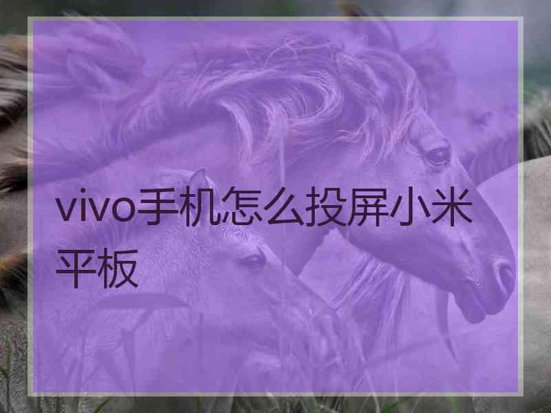 vivo手机怎么投屏小米平板