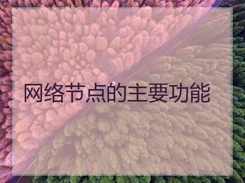 网络节点的主要功能