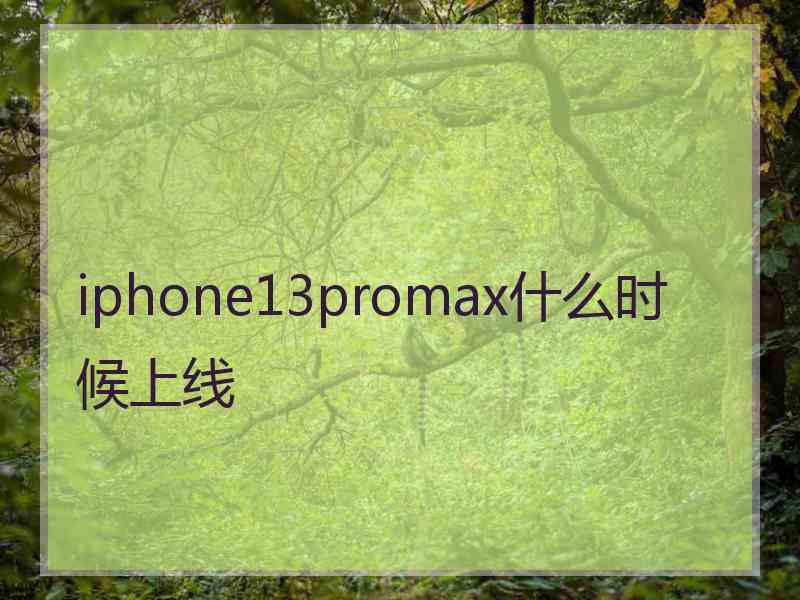 iphone13promax什么时候上线