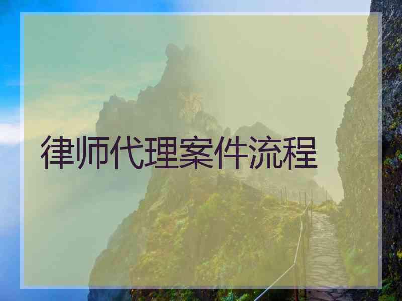 律师代理案件流程