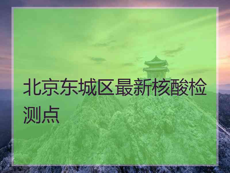 北京东城区最新核酸检测点