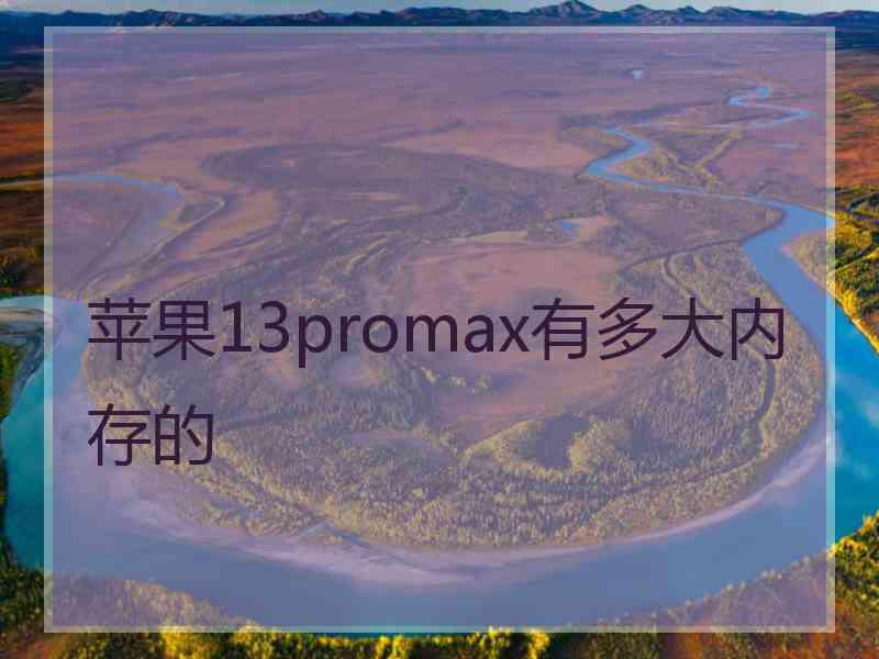 苹果13promax有多大内存的