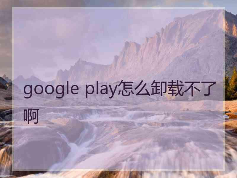 google play怎么卸载不了啊