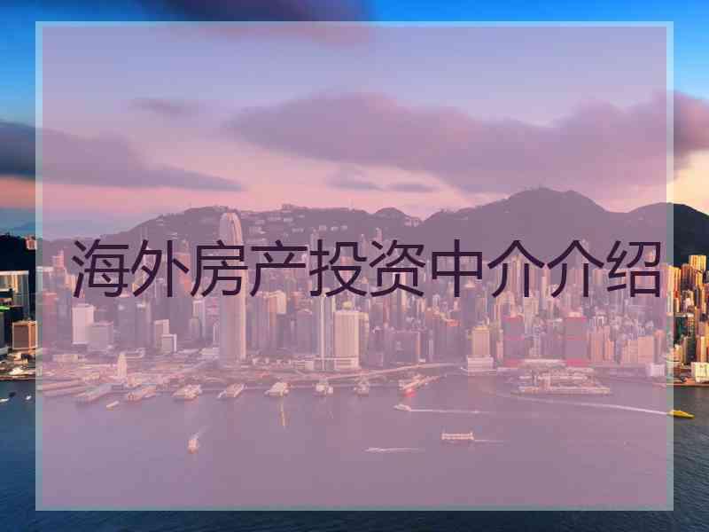 海外房产投资中介介绍