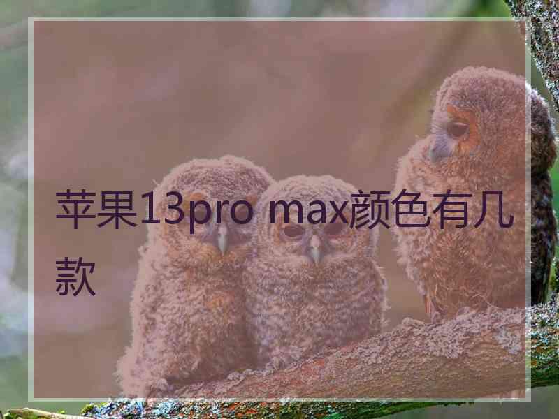 苹果13pro max颜色有几款