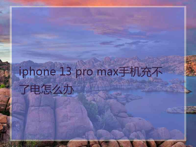 iphone 13 pro max手机充不了电怎么办