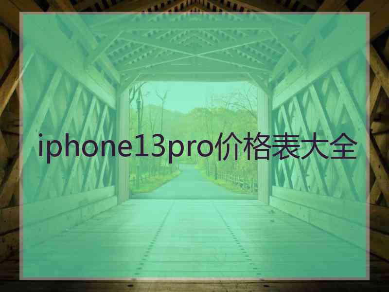 iphone13pro价格表大全