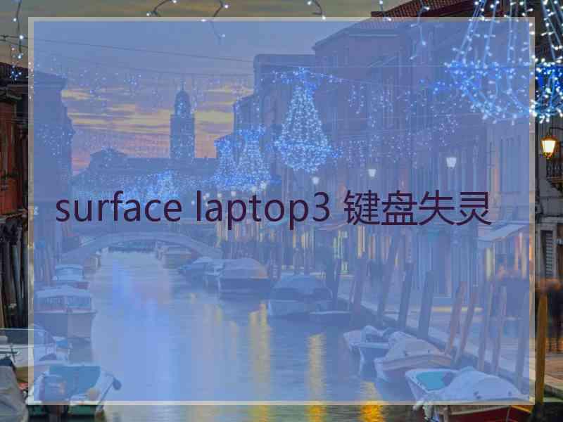 surface laptop3 键盘失灵