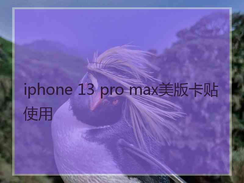 iphone 13 pro max美版卡贴使用