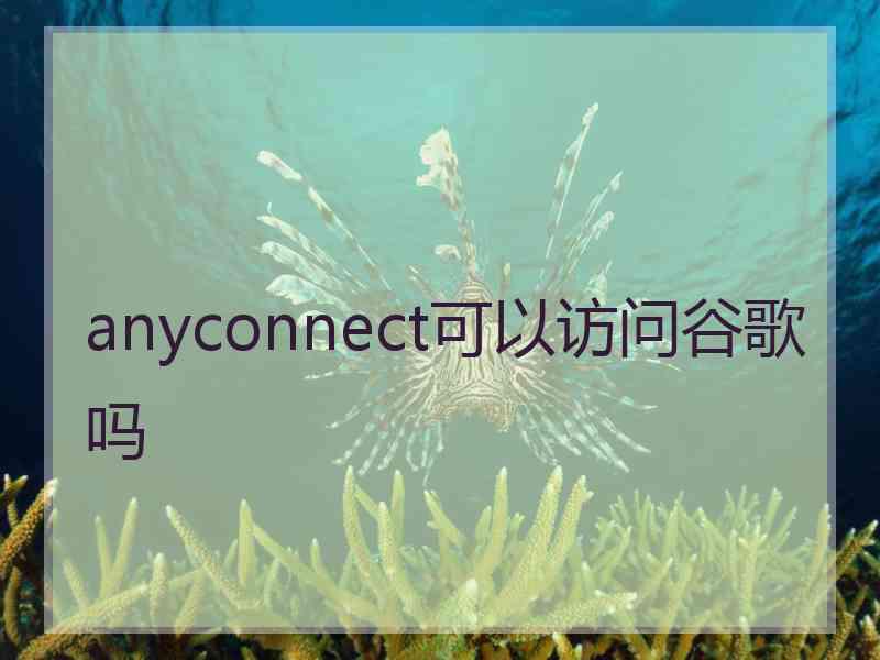 anyconnect可以访问谷歌吗