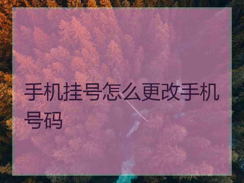 手机挂号怎么更改手机号码