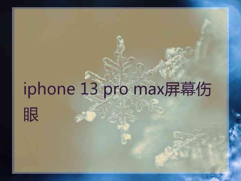 iphone 13 pro max屏幕伤眼