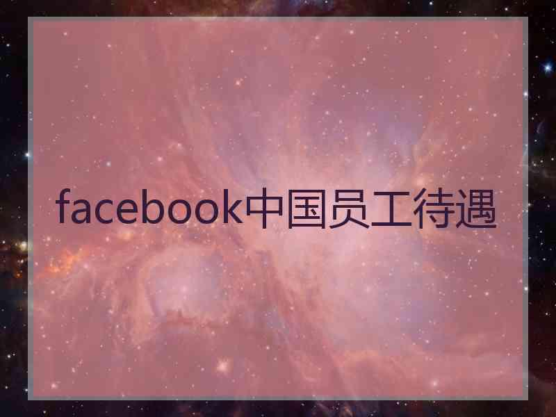 facebook中国员工待遇