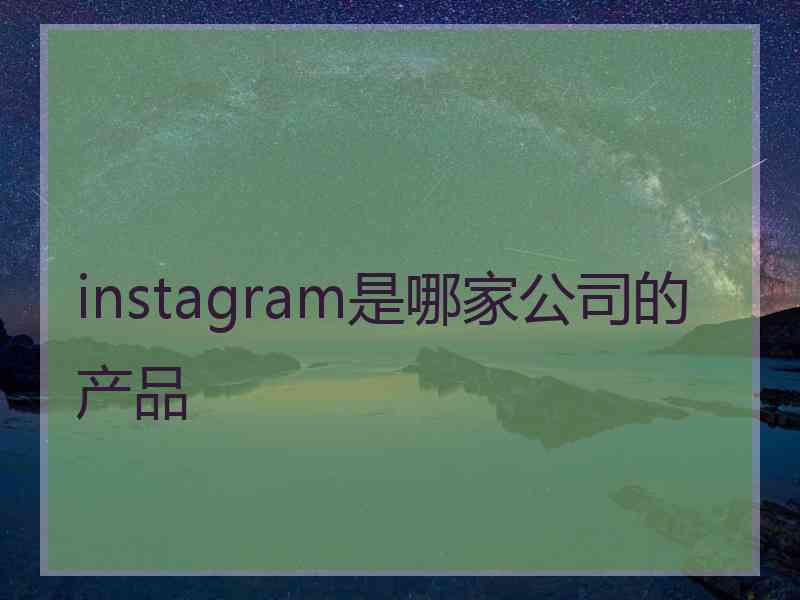 instagram是哪家公司的产品