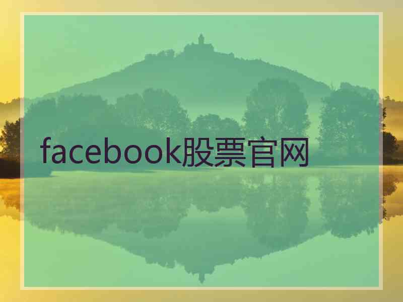 facebook股票官网