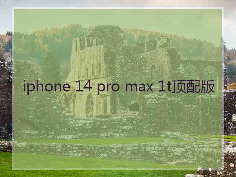 iphone 14 pro max 1t顶配版