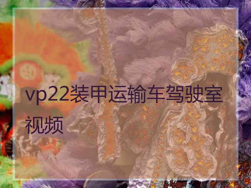 vp22装甲运输车驾驶室视频