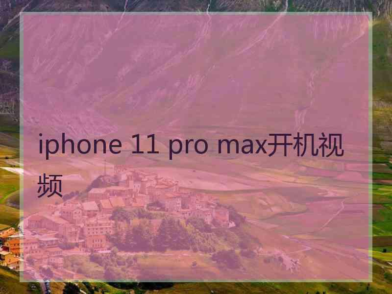 iphone 11 pro max开机视频