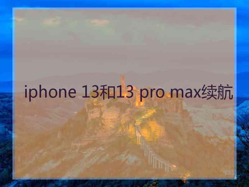 iphone 13和13 pro max续航