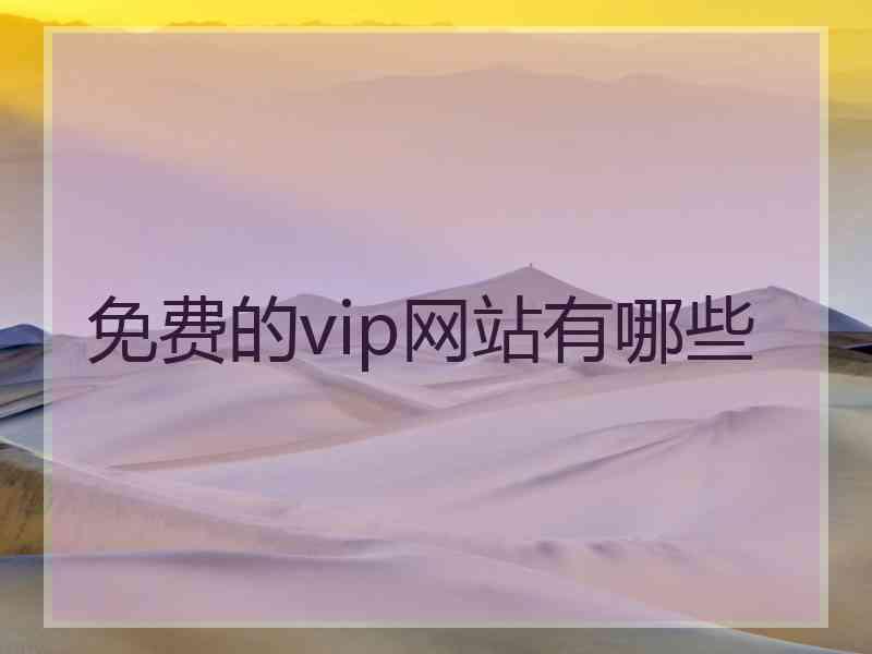 免费的vip网站有哪些