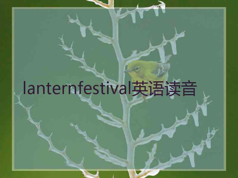 lanternfestival英语读音