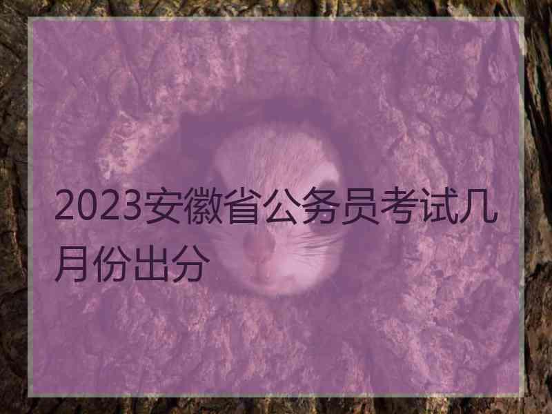 2023安徽省公务员考试几月份出分