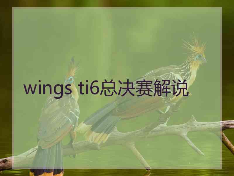 wings ti6总决赛解说