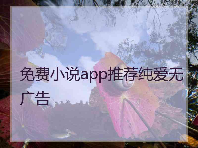 免费小说app推荐纯爱无广告