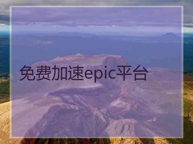 免费加速epic平台