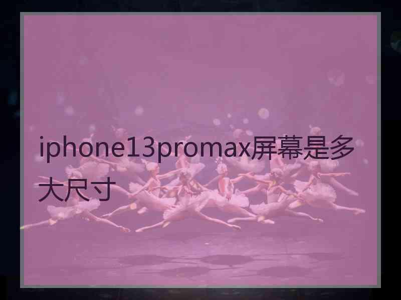 iphone13promax屏幕是多大尺寸