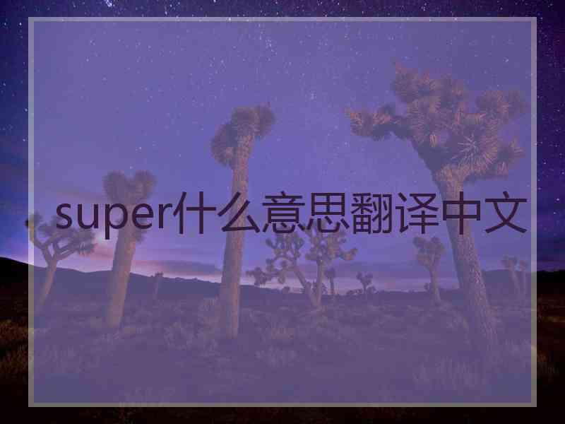 super什么意思翻译中文